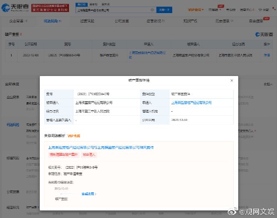 张杰谢娜维权案涉案房产中介被申请破产封面图