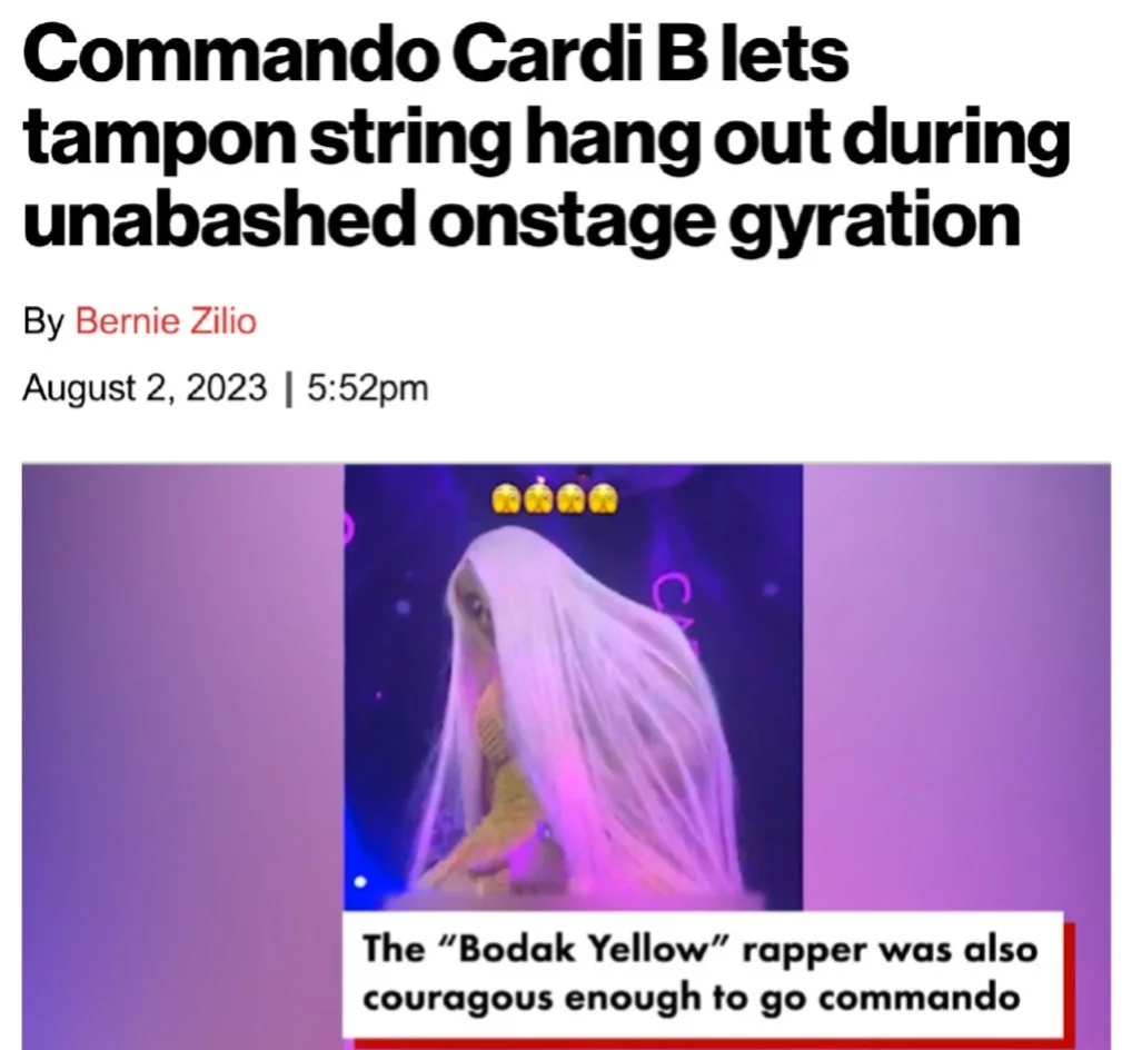 离谱！Cardi B舞台上向粉丝展现“大尺度”动作，惊呆众人封面图